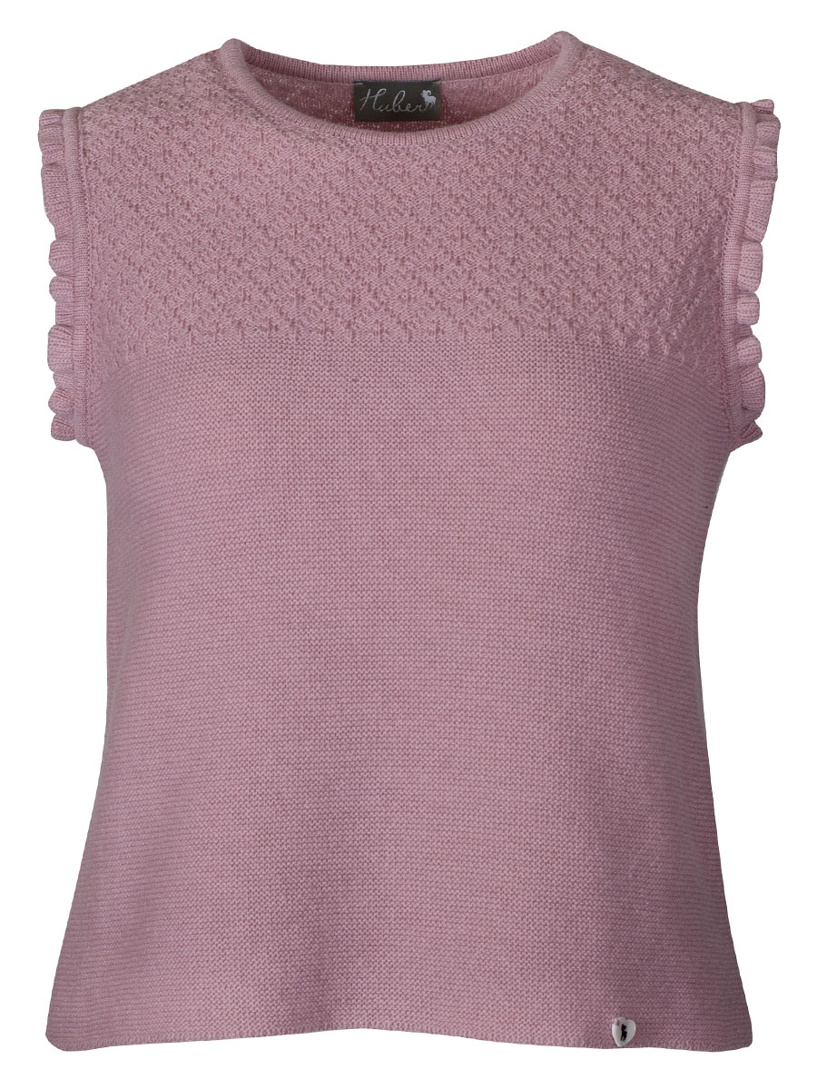 Huber Strickpullunder Nini, altrosa, Rüschenärmel #1