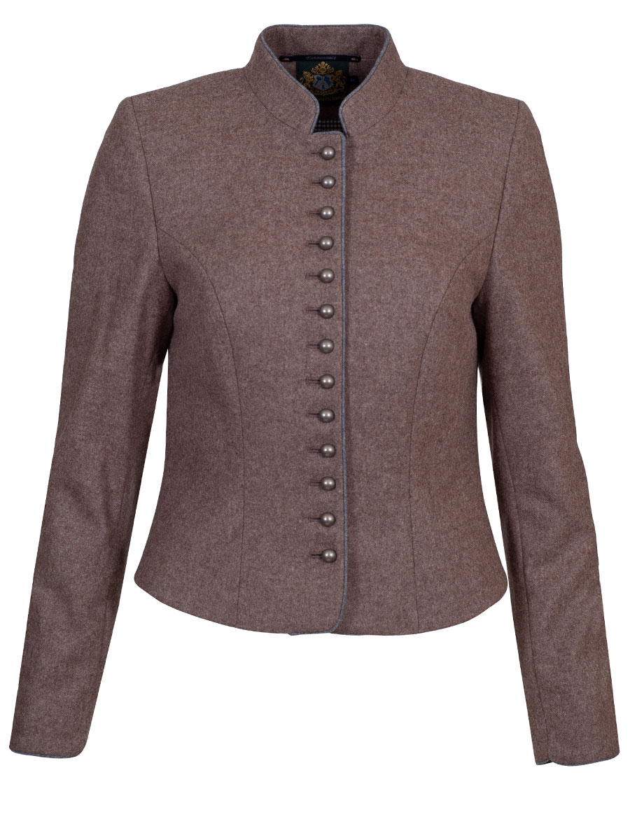 Hammerschmid Lodenjanker Gmund taupe mit hellgrauem Paspol #1