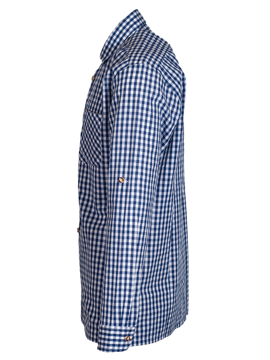 Ederer Trachtenhemd, marine-weiß, kariert, durchgeknöpft #4