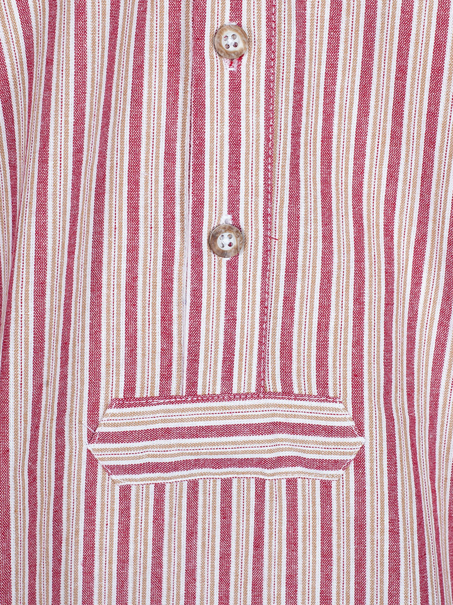 Hammerschmid Trachtenhemd rot-beige gestreift, Pfoad, Stehkragen, Slim Fit #4