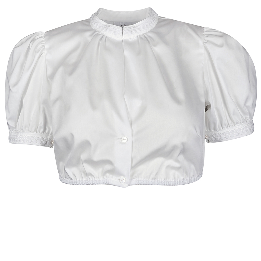Waldorff Dirndlbluse hochgeschlossen, weiß, elegant #1