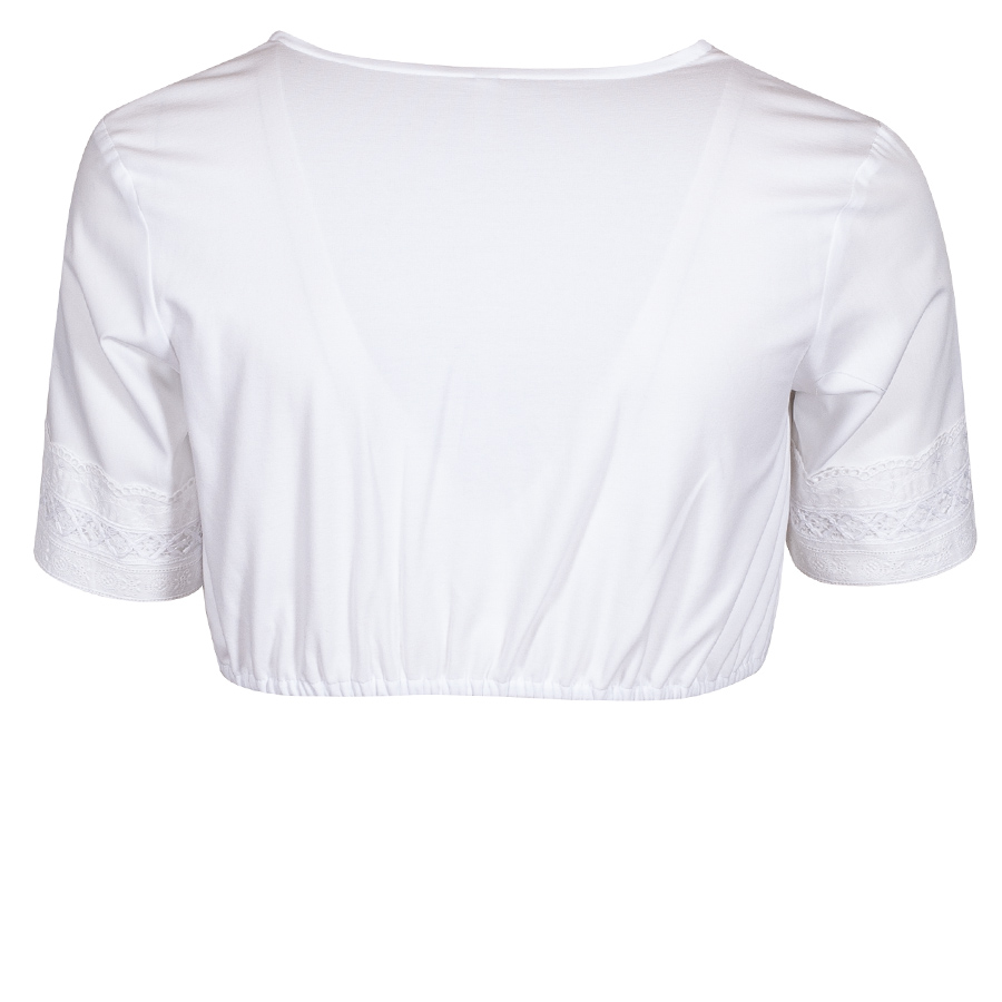 Wallmann Dirndlbluse, weiß, Spitzenaufsatz, Kurzarm #2