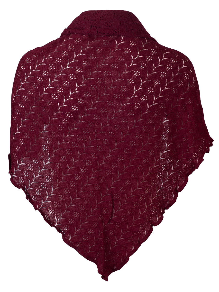 Wenger Strickstola Sofia, bordeaux, Lochmuster, gewellter Abschluss #2