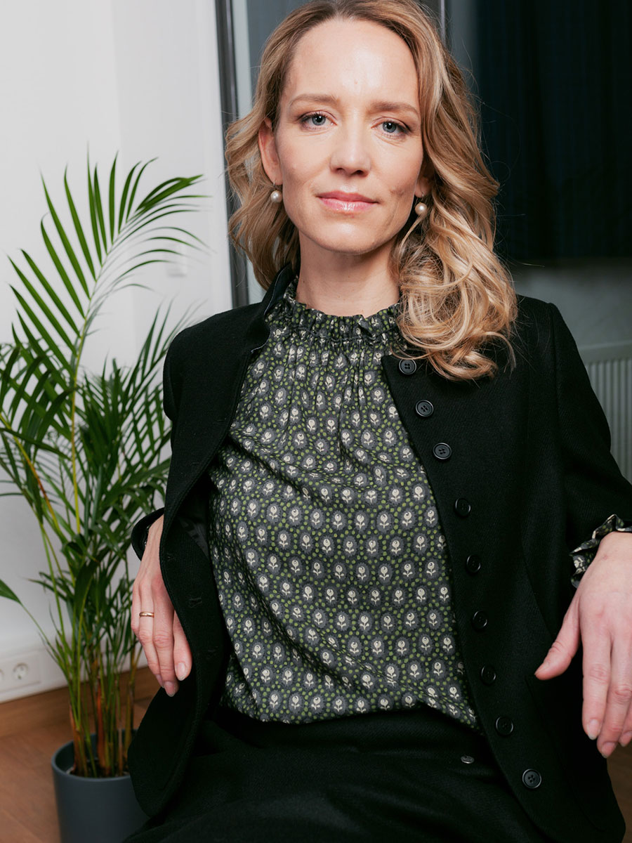 Rockmacherin Bluse Emma, schwarz-grün, gemustert #2