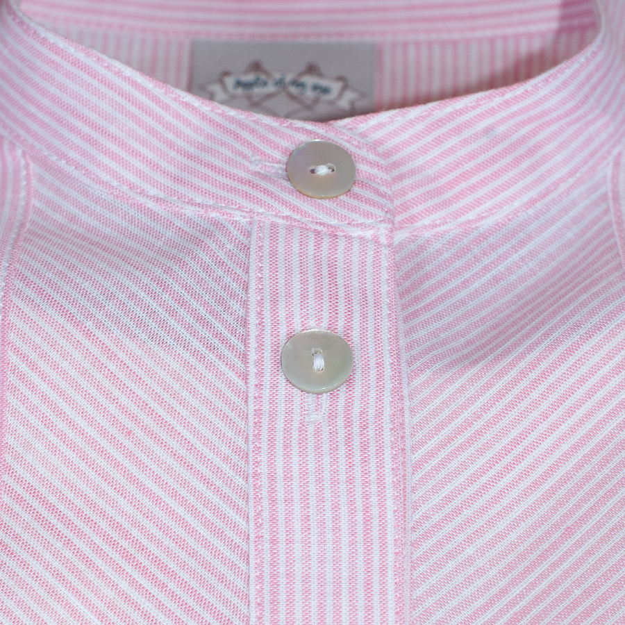 Berwin & Wolff Dirndlbluse, rosa, feingestreift, hochgeschlossen, Kurzarm #3