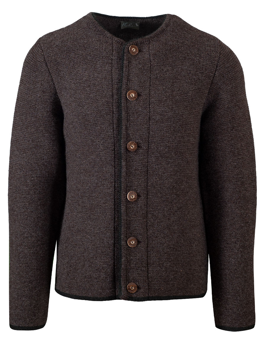 Huber Strickjacke Gerhard, berber mit tanne, Hirschhornknöpfe #1