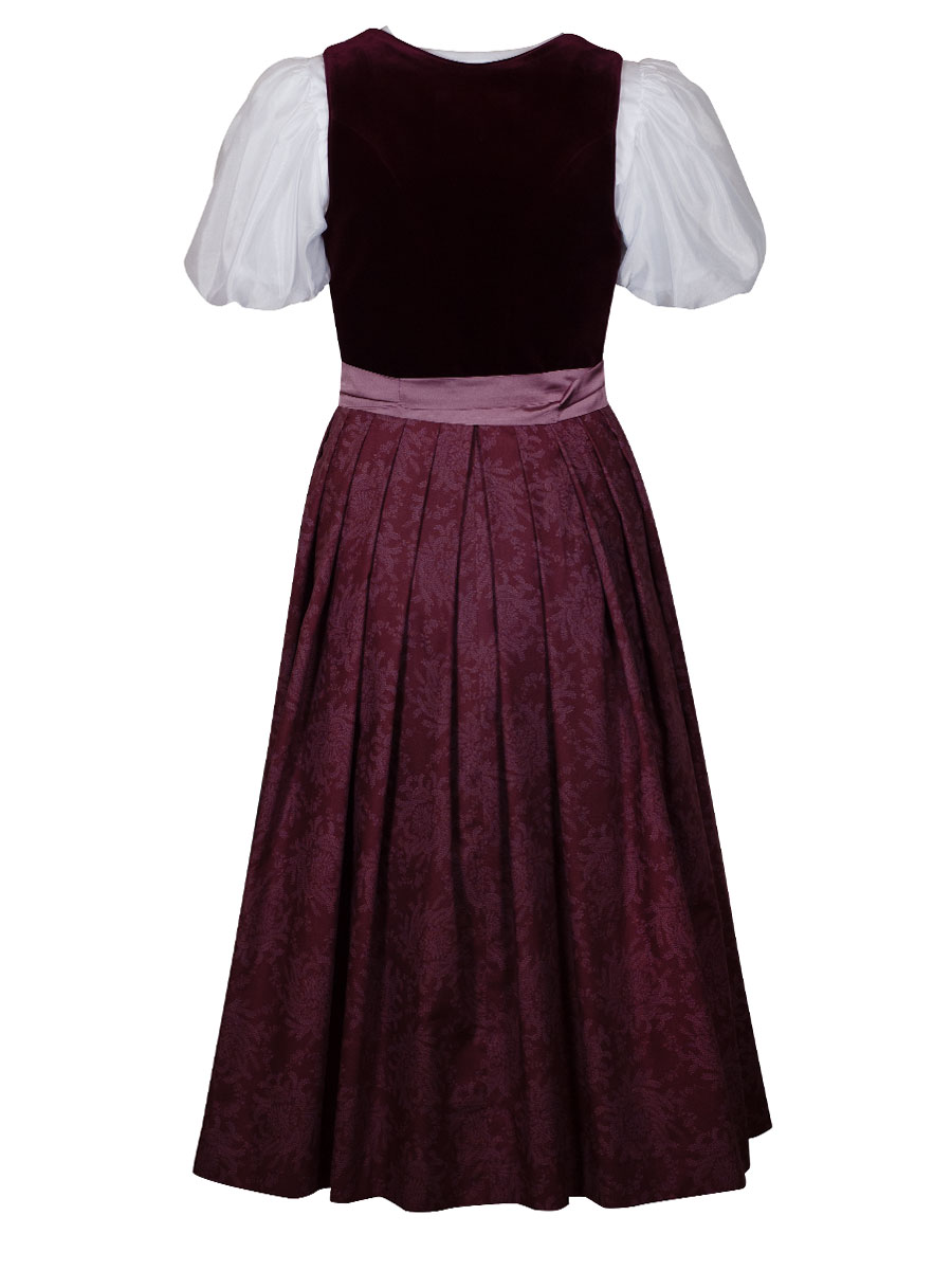 Hammerschmid Dirndl Pillersee, bordeaux, Samtmieder, 80lg #3
