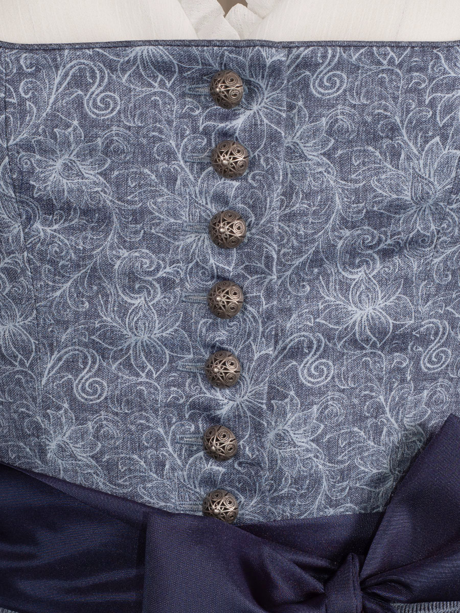 Hammerschmid Baumwolldirndl Pillersee, blau gemustert, 80lg #2