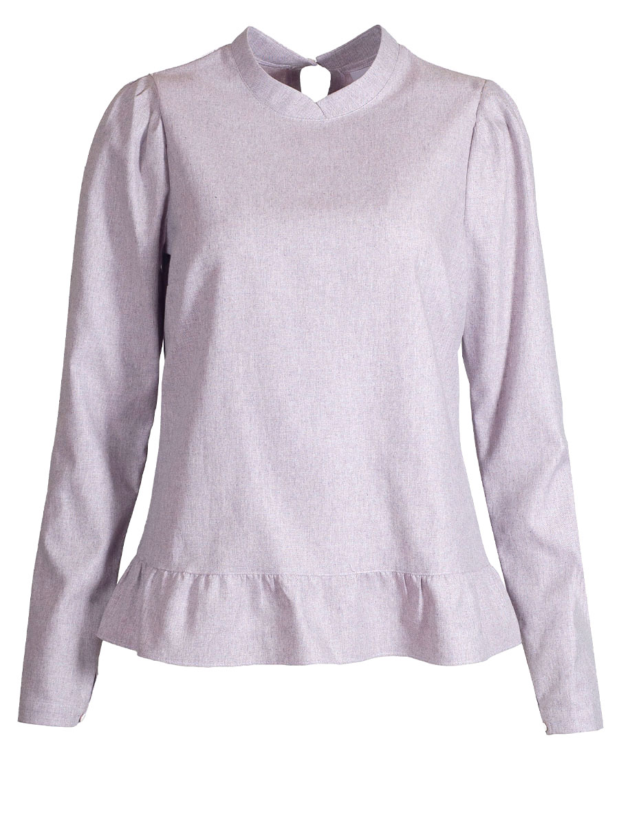 Waldorff Flanellbluse, Langarm, rosenholz, Rüschen #1
