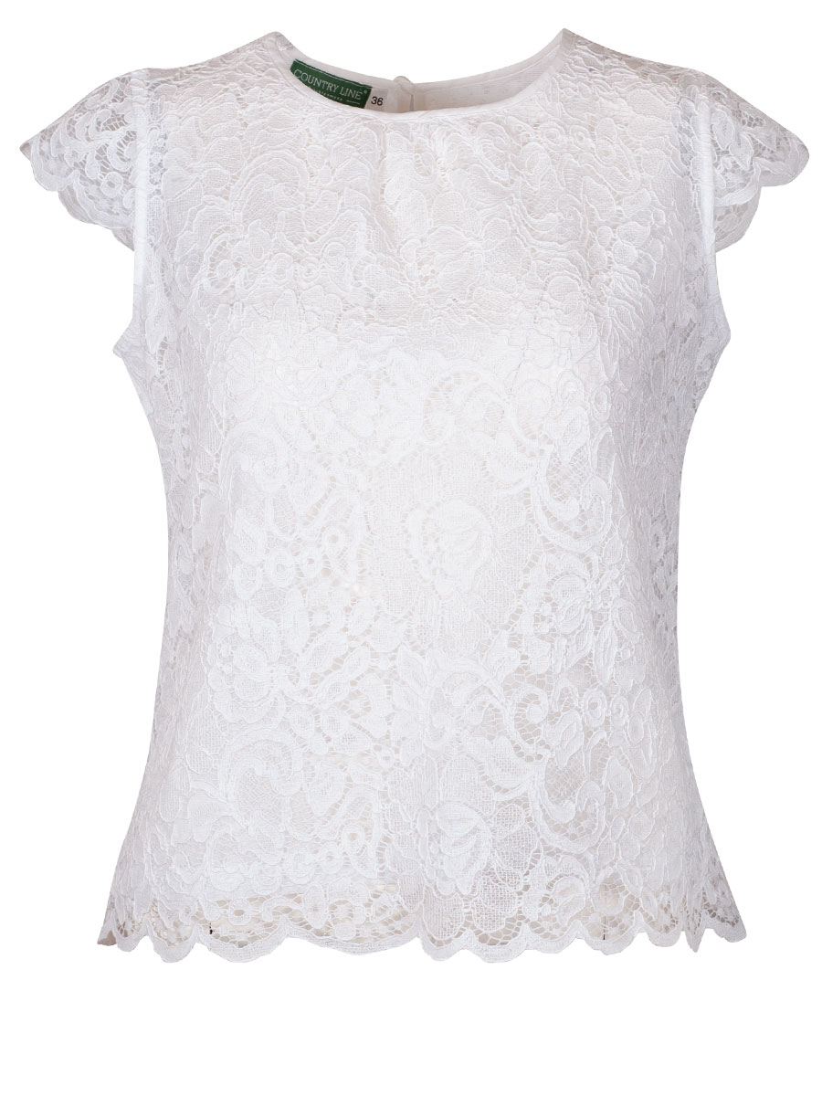 Country Line Damenshirt, Spitzenshirt, weiß, Flügelarme #1