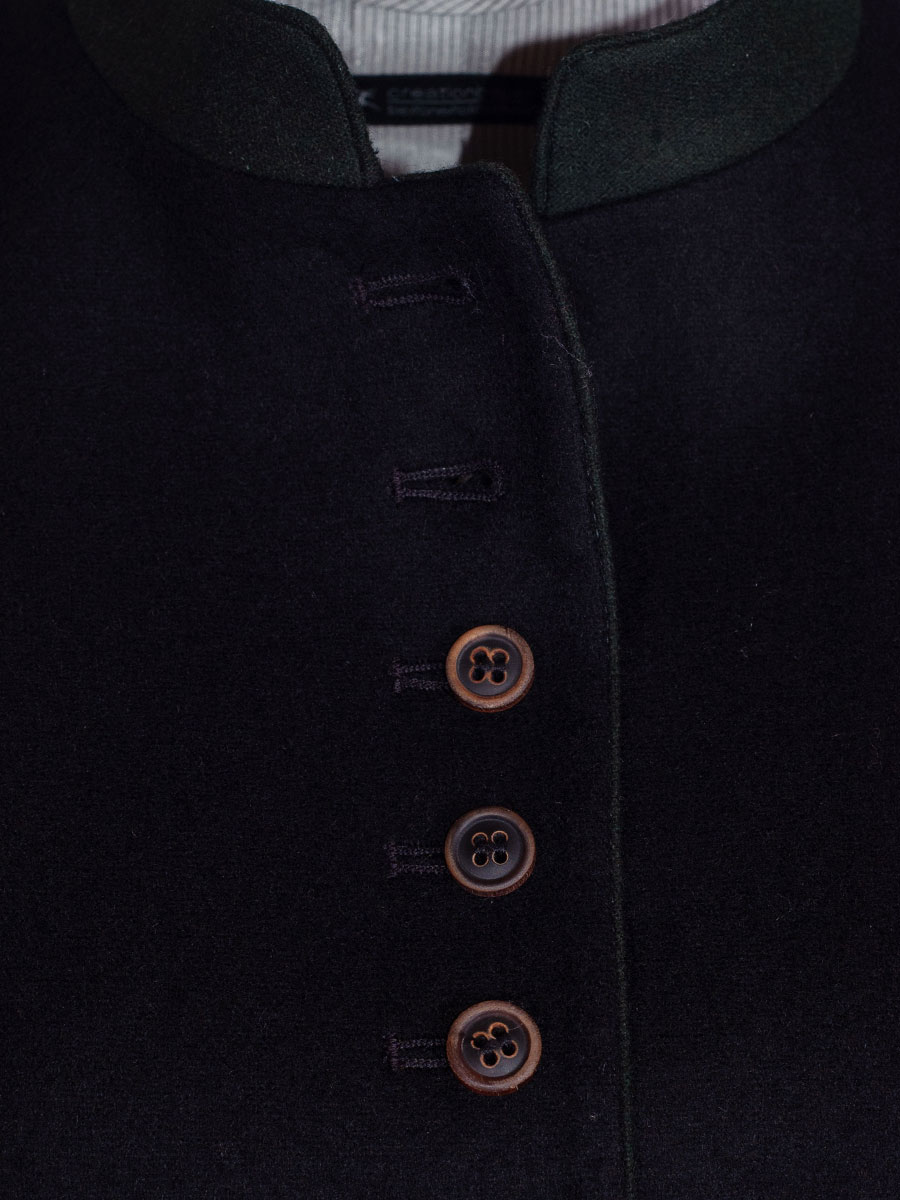 Bauer Lodenjanker schwarz, grünes Paspol #5