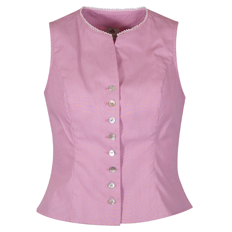 Berwin & Wolff Spenzerbluse, rose, fein gestreift #1