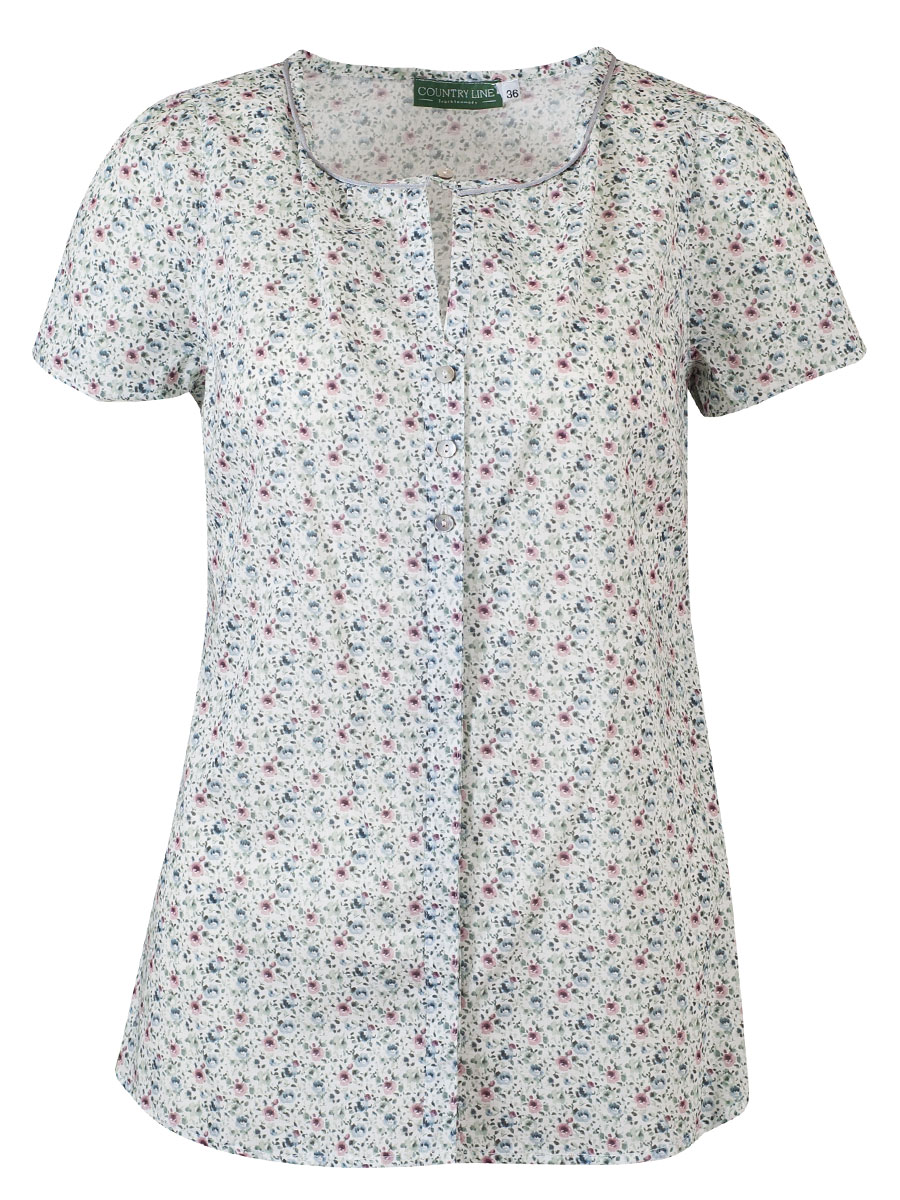 Country Line Damenbluse, creme, Blümchendruck #1