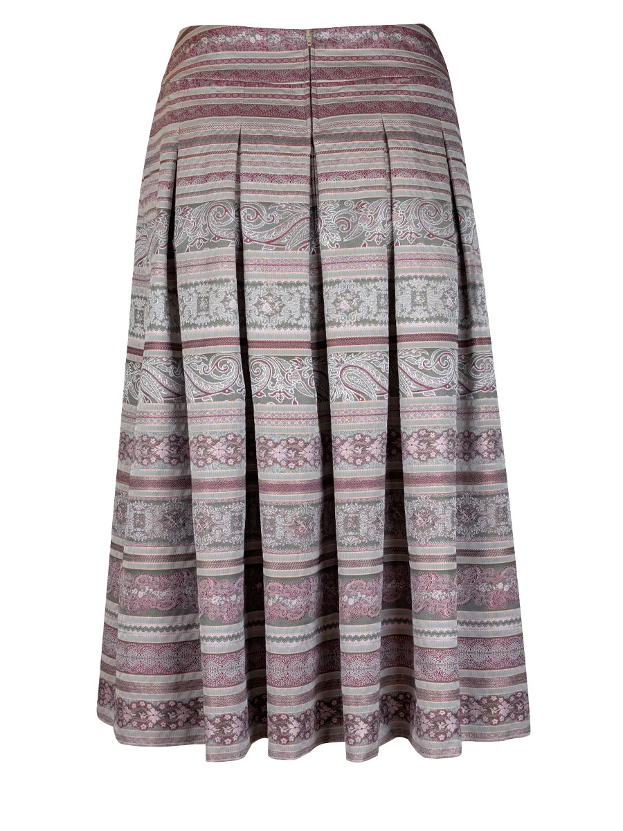 Hiebaum Faltenrock, rot und grün, Querstreifen, elegant #3