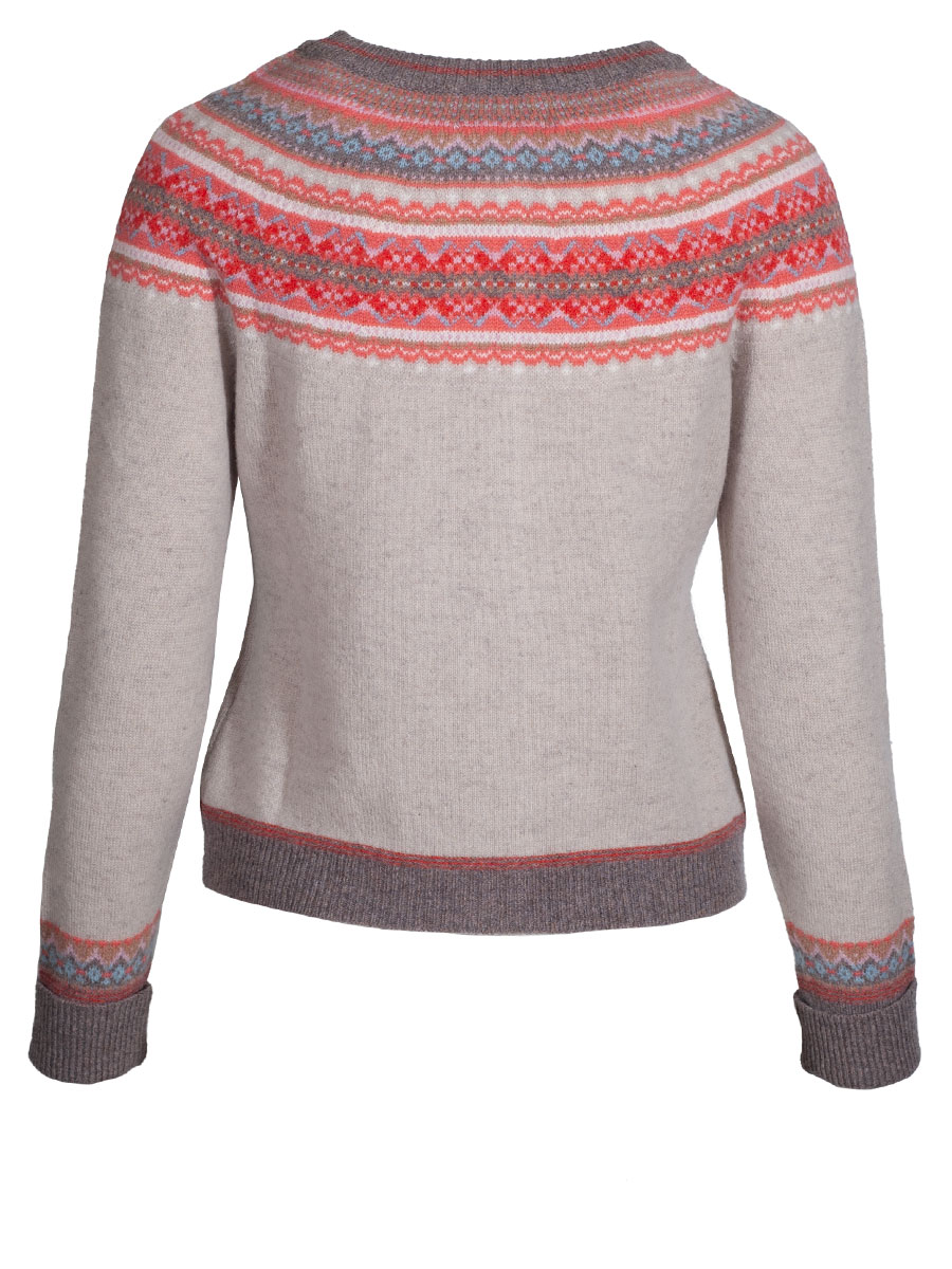 Eribè Knitwear Alpine Short Cardigan, Strickjacke, hibiskus, grau-rot #2