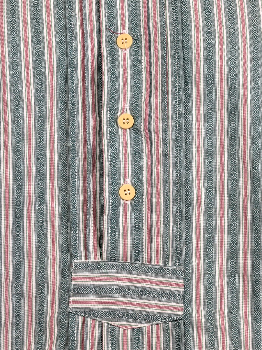 Orbis Herrenhemd, grün-rot-weiß gestreift, Pfoad, Liegekragen #3