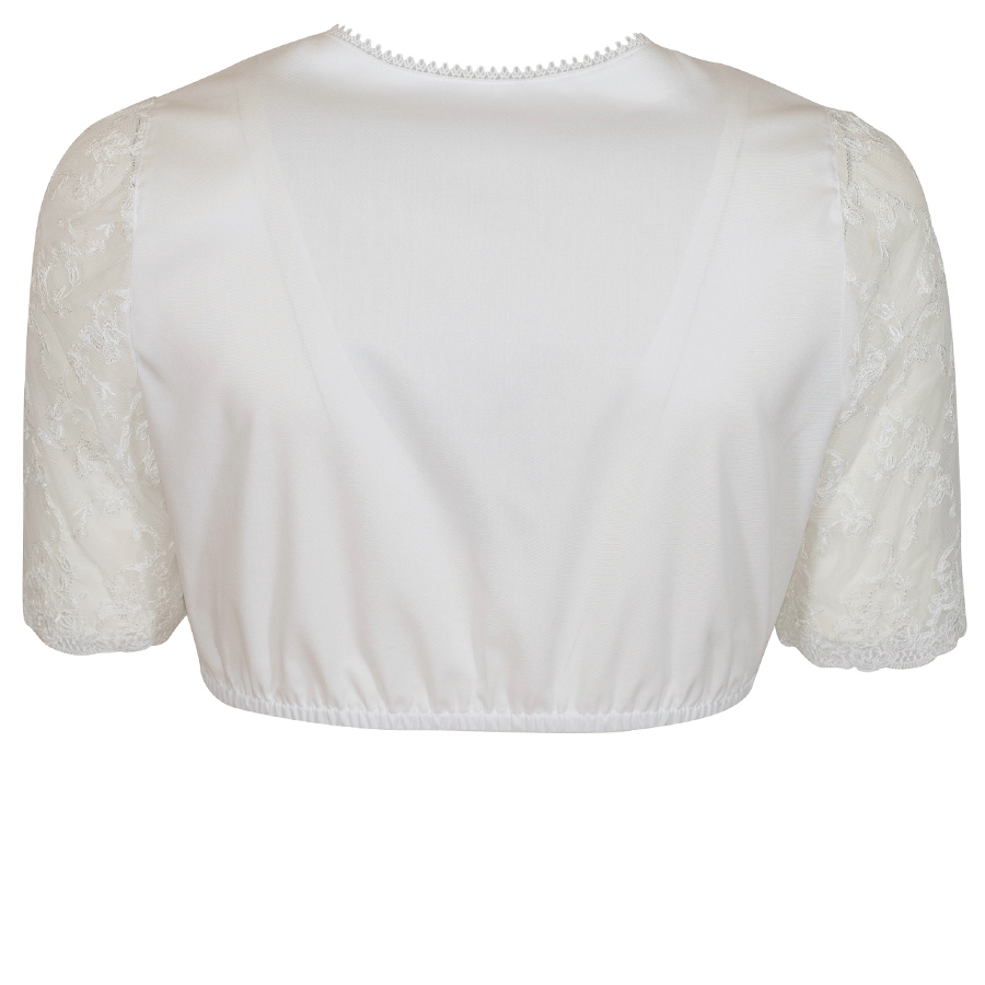 Waldorff Dirndlbluse creme, Tropfen-Ausschnitt, Spitzenarm #2