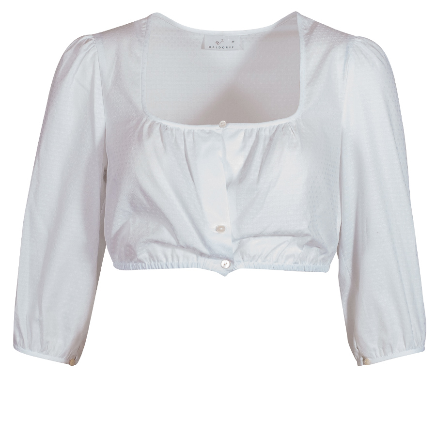 Waldorff Dirndlbluse, weiß, gemustert, 3/4-Arm #1