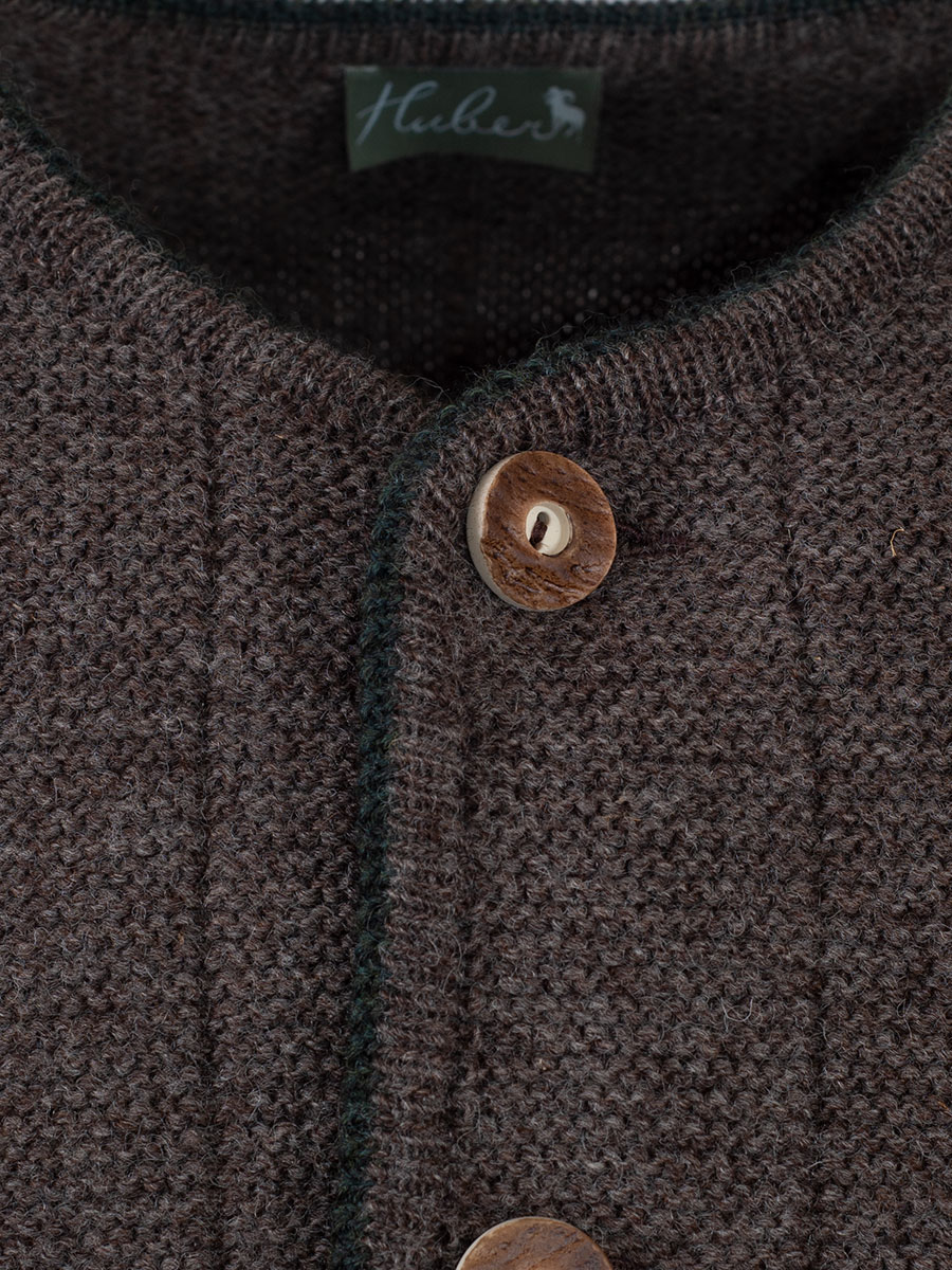 Huber Strickjacke Gerhard, berber mit tanne, Hirschhornknöpfe #4