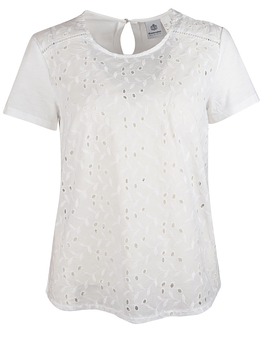 Hammerschmid Bluse Frauke, weiß, Lochmuster #1