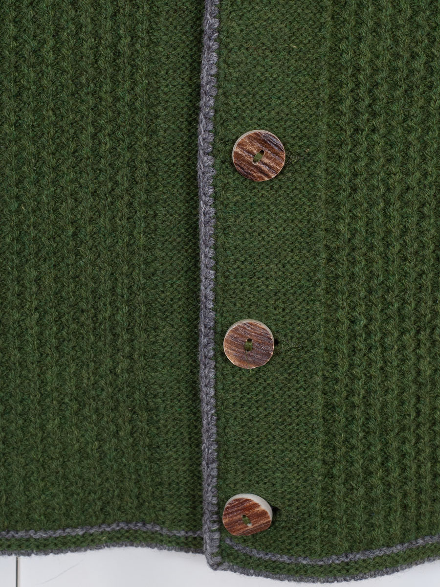 Strickjacke Dominik, grün, graue Einfassung #5