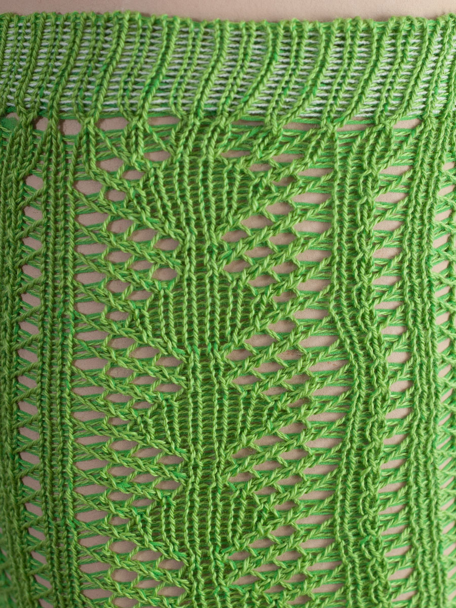 Steiner Trachten-Kniestrumpf grasgrün, Lochmuster #2