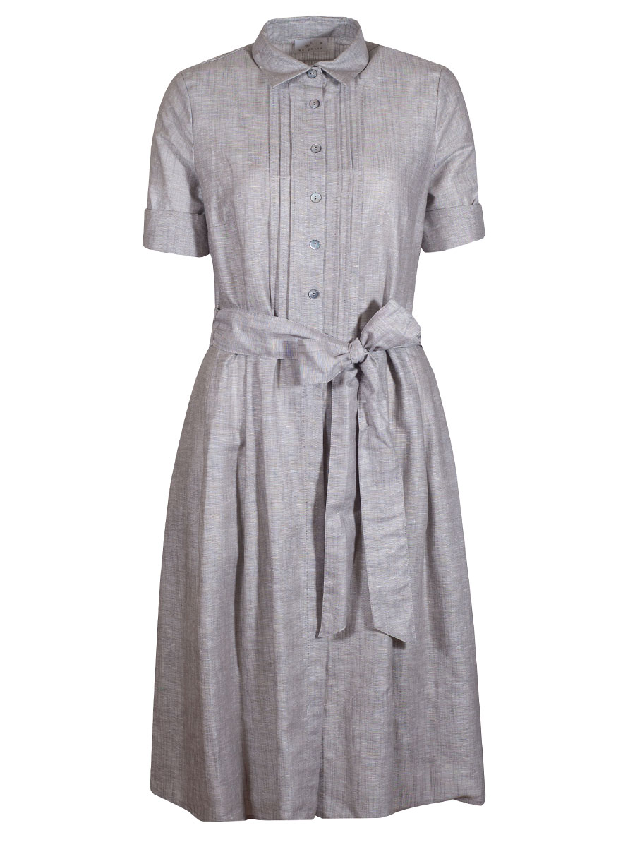 Waldorff Hemdkleid steinöl, mit Stoffgürtel, 3/4 Armen #1