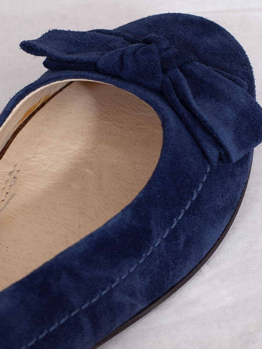 Schuhmanufaktur Gautsche, Ballerina, marine, Samtziege, Schleife #4