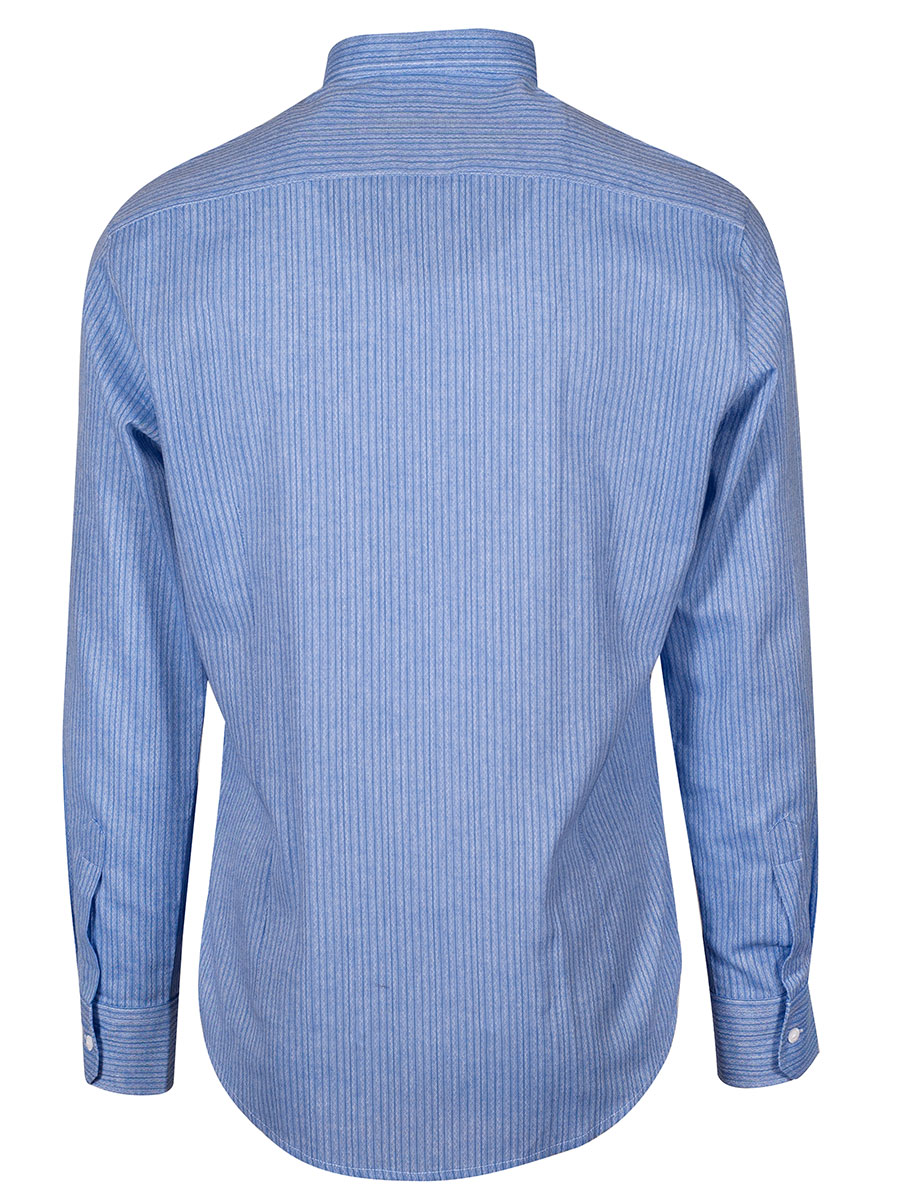 Orbis Herrenhemd, Pfoad, kornblau, gestreift, Stehkragen, Slim Fit #2