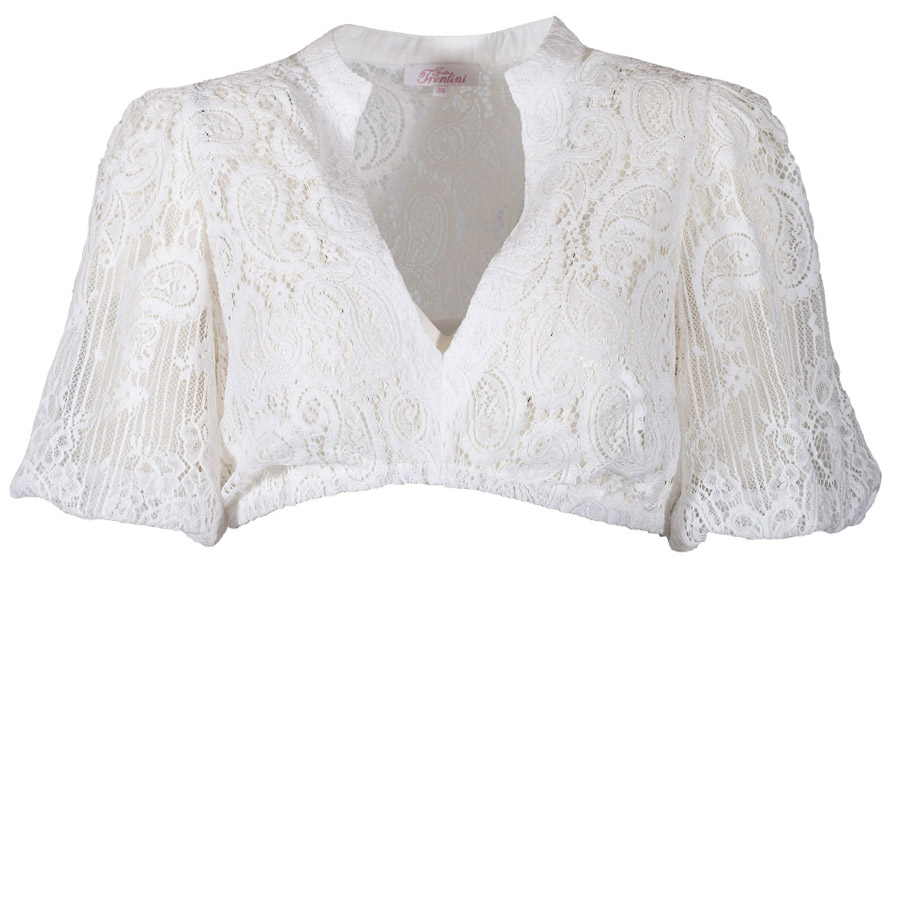 Julia Trentini Dirndlbluse Fiora, creme, Kurzarm, Spitze, festlich #1