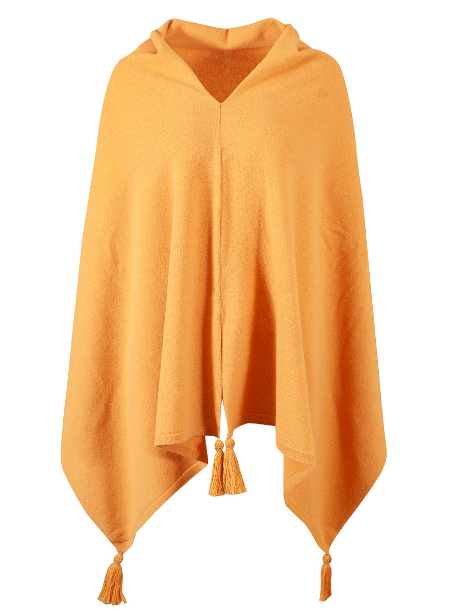 Astrifa Woll-Poncho Teufenbach, goldgelb #1