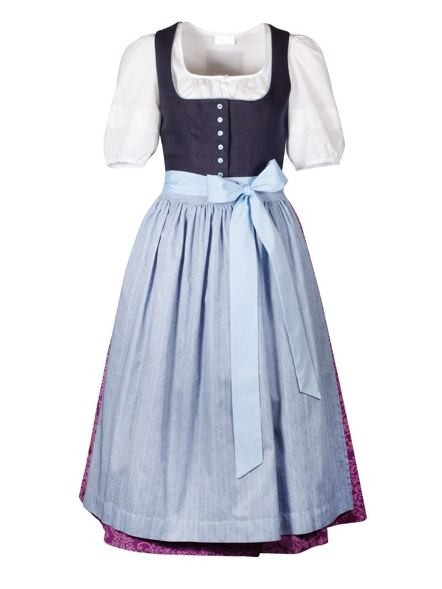 hausg'macht Dirndl Pillersee, blau, beere, 80lg #1