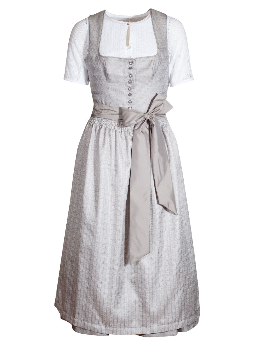 Wenger Zara Festdirndl, Hochzeitsdirndl, hellgrau, 80cm #1