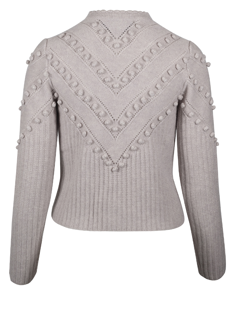 fei scho schee Strickjacke beige, Noppenmuster #2