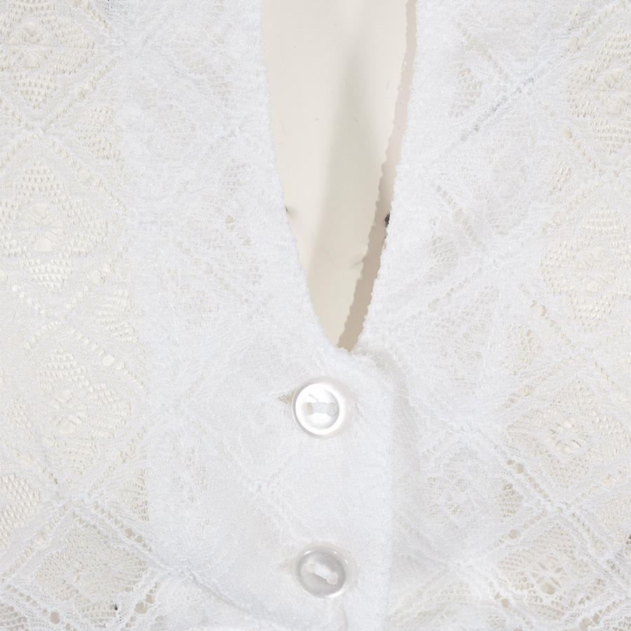 Waldorff Spitzen-Dirndlbluse, weiß, 3/4-Arm, Stehkragen #3