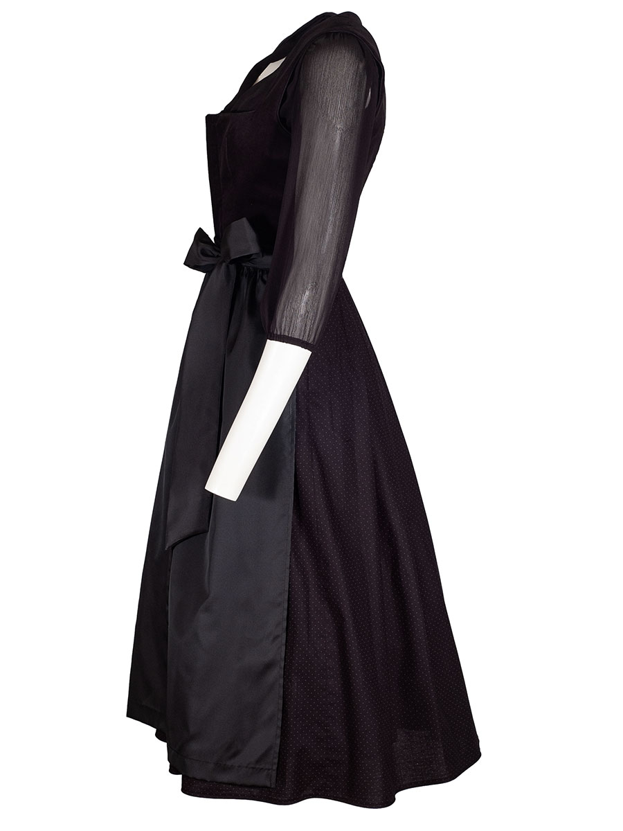 Kinga Mathe Dirndl Alice, Samtdirndl, schwarz, 80lg #3