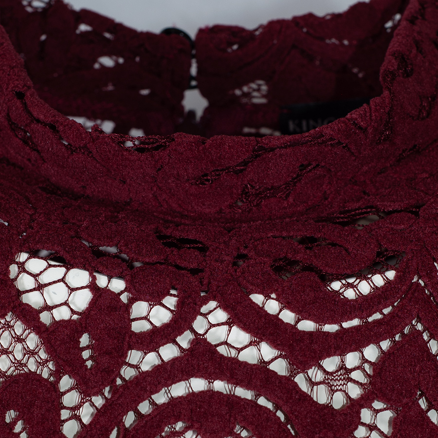 KINGA MATHE Dirndlbluse Pina, bordeaux, semi-transparent, Puffarm #5