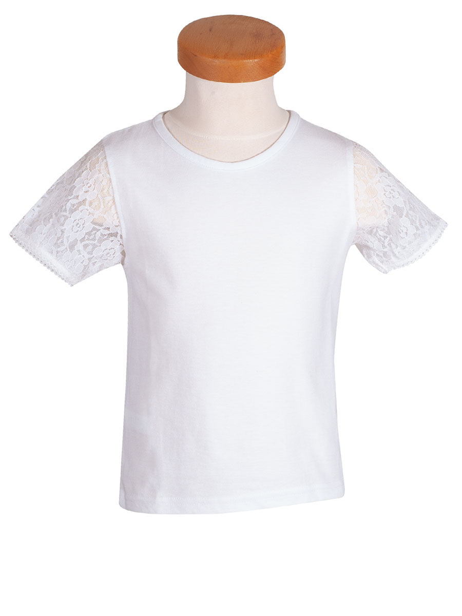 Ederer Shirt, Mädchen, weiß, Spitzenarme #1