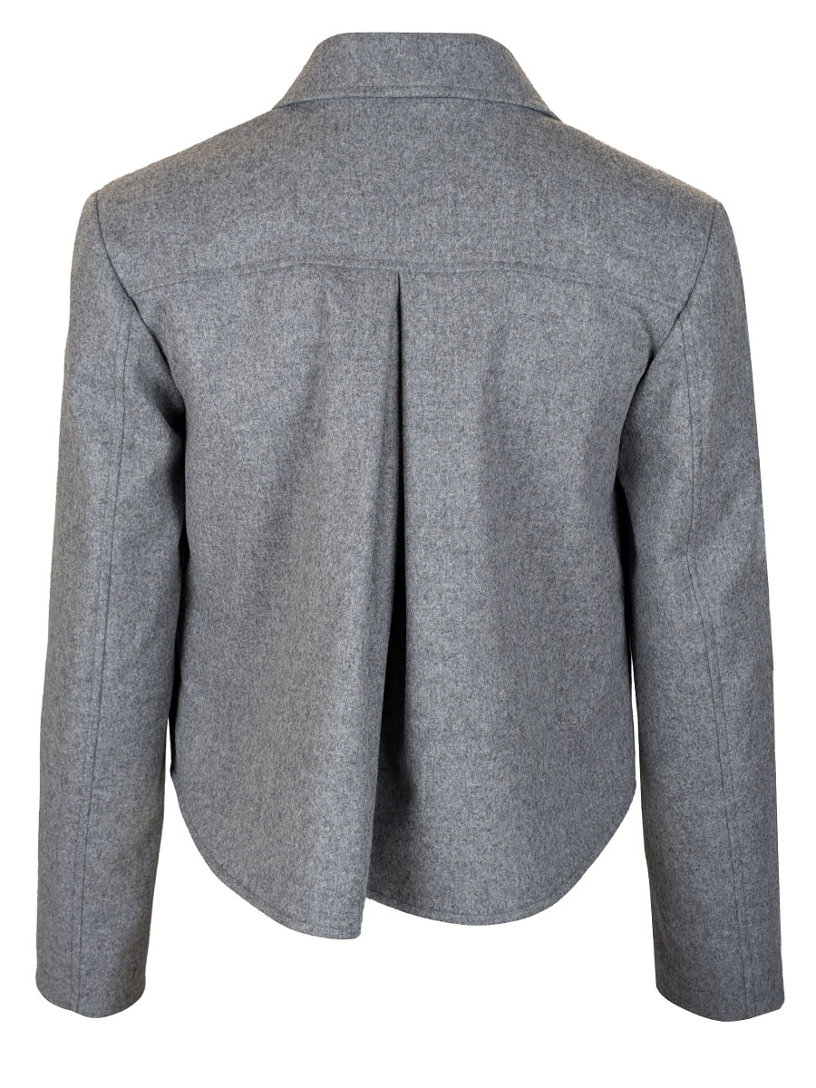 Huber Walkjacke Nikka, steingrau, große Knöpfe #2