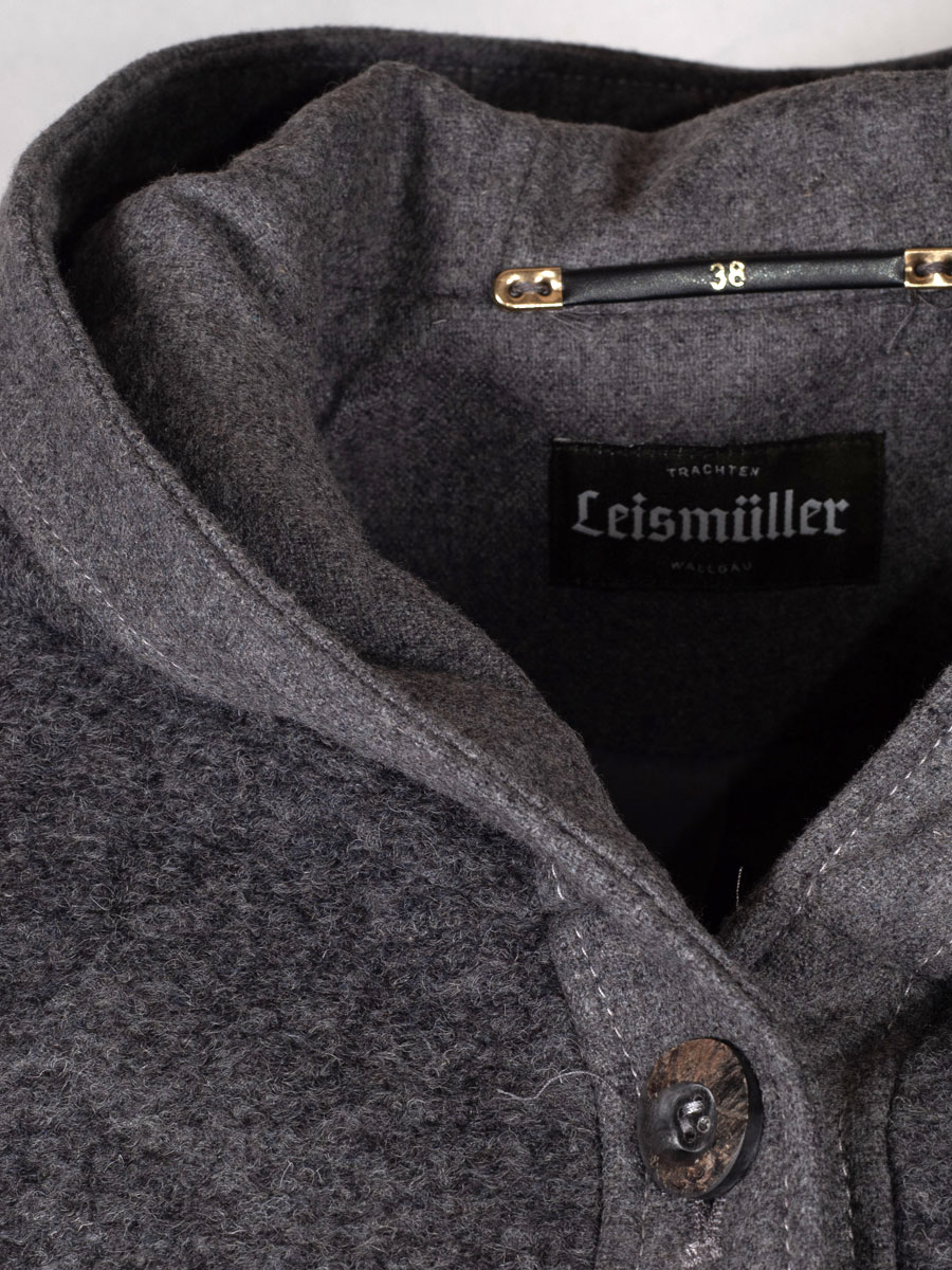 Schloß Orth Kurzmantel Vreni, dunkelgrau-hellgrau, Kapuze, gefüttert #4