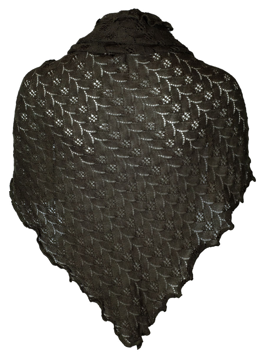 Wenger Strickstola Sofia, oliv, Lochmuster, gewellter Abschluss #2