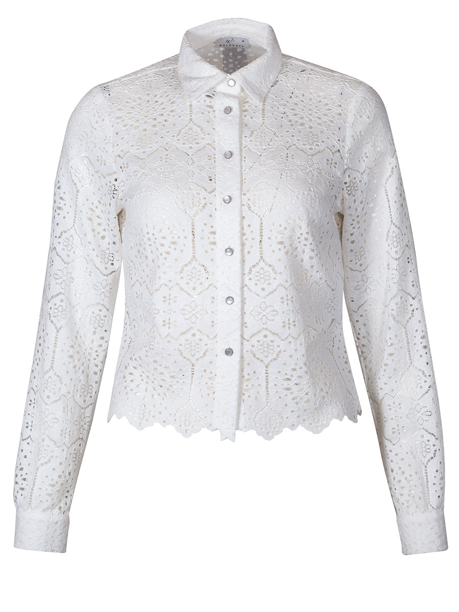 Waldorff Blusenjacke Damen, Spitze, creme #1