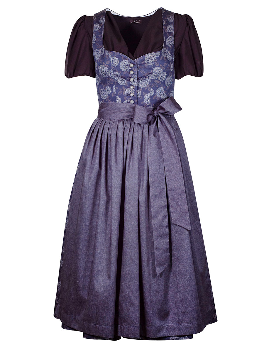 Hammerschmid Dirndl Rothsee, blau, Rosenmuster #1