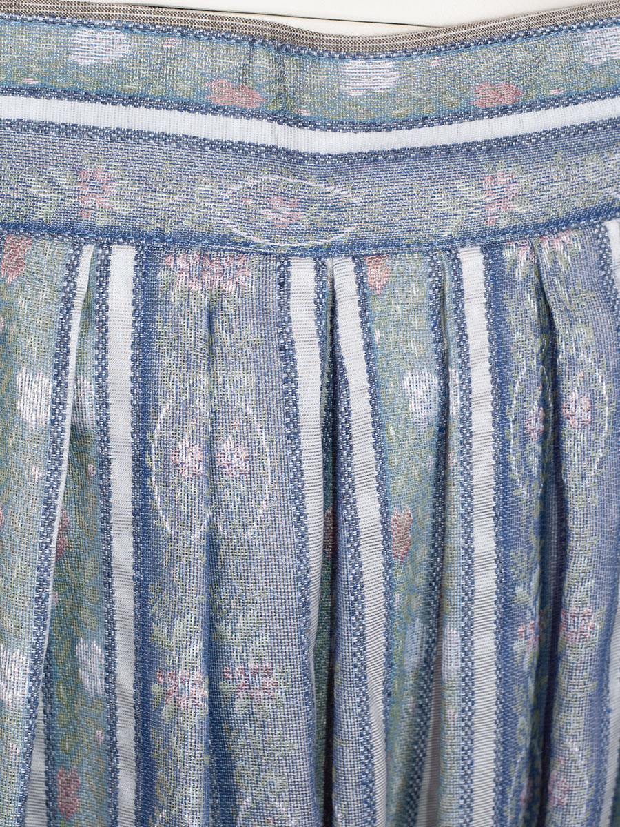 Country Line Faltenrock, rauchblau, Blumenmuster gewebt #5