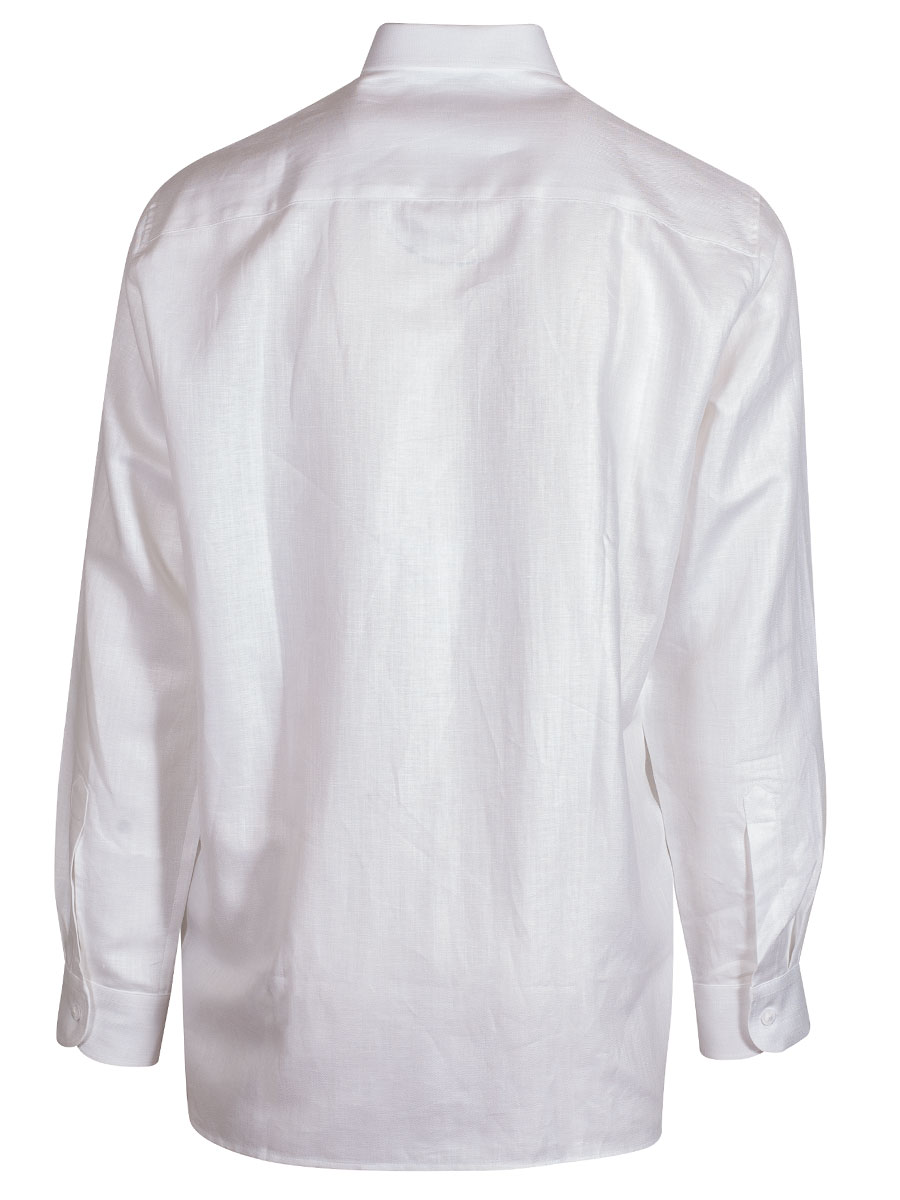 Waldorff Trachtenhemd, weiß, Fischgratmuster, Pfoad, Liegekragen #3