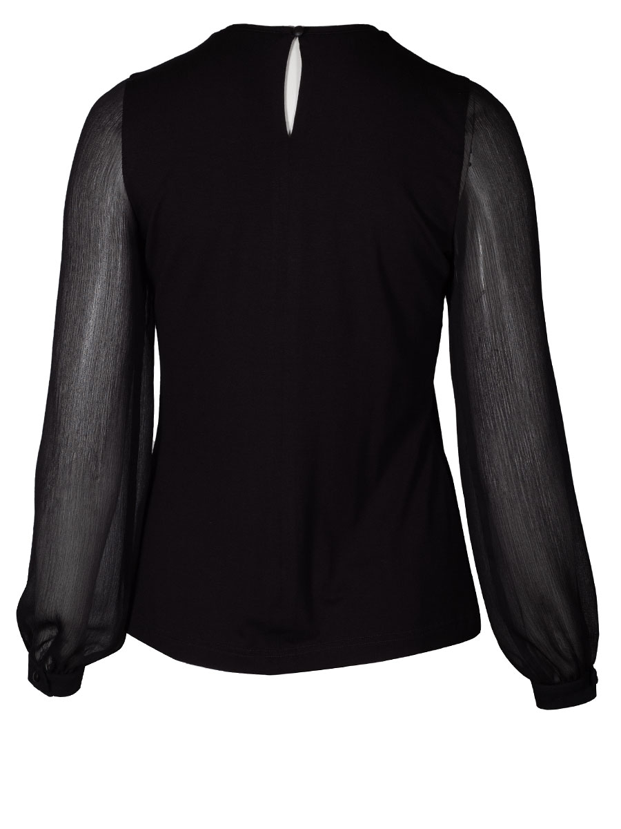 Wenger Langarmbluse Drau, schwarz, Chiffonärmel #2