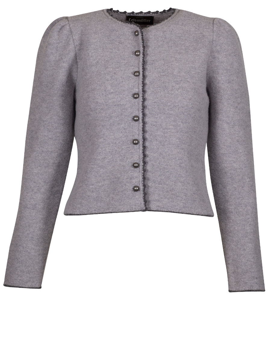 Astrifa Strickjacke Pöttenheim, chrom-schiefer, Puffarm #1
