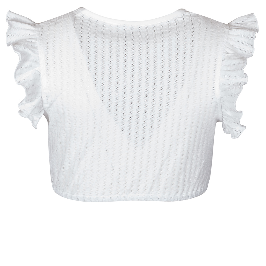 Hammerschmid Carola Dirndlbluse, weiß, Stretch, Lochmuster, Flügelarm #2