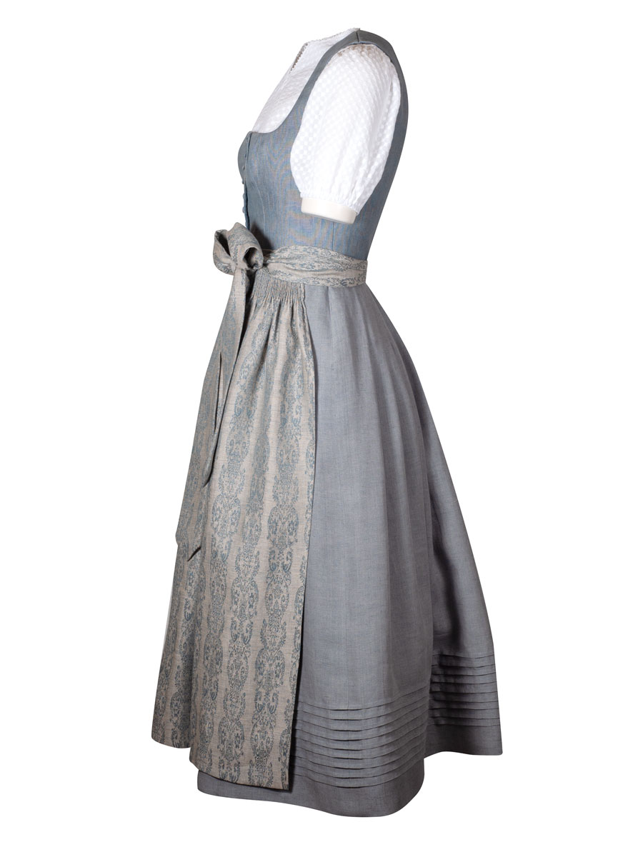 Gottseidank Leinendirndl Monika, atlantik-nebelblau, hochwertig, festlich, 80cm #4