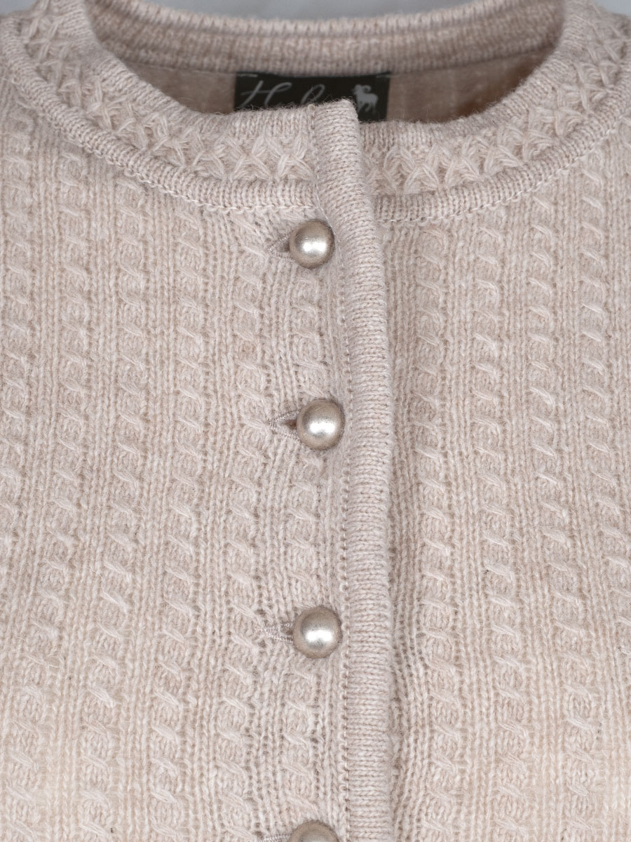 Huber Strickjacke Katharina, beige, Puffarme, Strickmuster #2